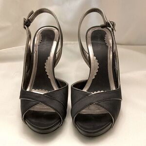 Sam & Libby black/pewter slingback heels sz 8.5